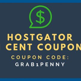 HostGator 1 cent coupon code: “GRAB1PENNY” Hosting at just $0.01